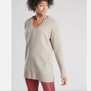Athleta Wool Cashmere V Neck Sweater Tunic